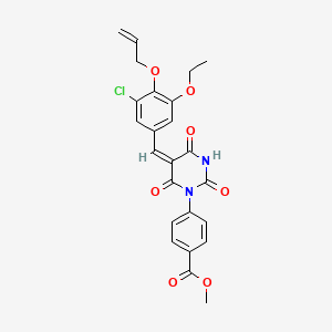 molecular formula C24H21ClN2O7 B5276462 methyl 4-[(5E)-5-[(3-chloro-5-ethoxy-4-prop-2-enoxyphenyl)methylidene]-2,4,6-trioxo-1,3-diazinan-1-yl]benzoate 