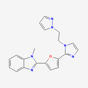 molecular formula C20H18N6O B5276471 1-methyl-2-(5-{1-[2-(1H-pyrazol-1-yl)ethyl]-1H-imidazol-2-yl}-2-furyl)-1H-benzimidazole 