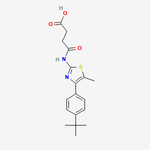 molecular formula C18H22N2O3S B5276482 4-({4-[4-(TERT-BUTYL)PHENYL]-5-METHYL-1,3-THIAZOL-2-YL}AMINO)-4-OXOBUTANOIC ACID 