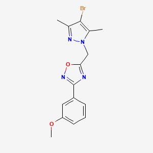 5-[(4-Bromo-3,5-dimethylpyrazol-1-yl)methyl]-3-(3-methoxyphenyl)-1,2,4-oxadiazole