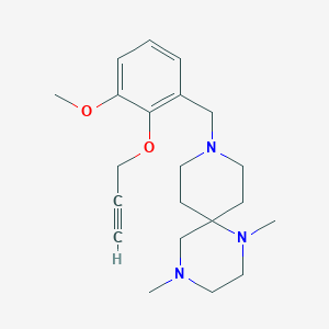 molecular formula C21H31N3O2 B5276560 9-[3-methoxy-2-(prop-2-yn-1-yloxy)benzyl]-1,4-dimethyl-1,4,9-triazaspiro[5.5]undecane 