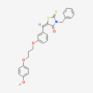 (5E)-3-benzyl-5-[[3-[3-(4-methoxyphenoxy)propoxy]phenyl]methylidene]-2-sulfanylidene-1,3-thiazolidin-4-one