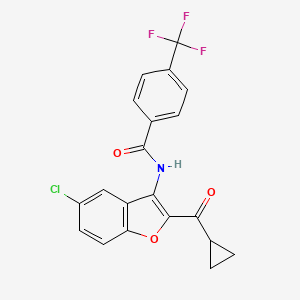 N-(5-CHLORO-2-CYCLOPROPANECARBONYL-1-BENZOFURAN-3-YL)-4-(TRIFLUOROMETHYL)BENZAMIDE