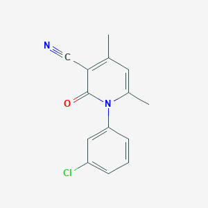 molecular formula C14H11ClN2O B5276601 1-(3-chlorophenyl)-4,6-dimethyl-2-oxo-1,2-dihydropyridine-3-carbonitrile 