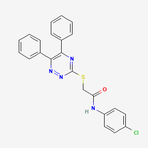 molecular formula C23H17ClN4OS B5276606 N-(4-Chlorophenyl)-2-((5,6-diphenyl-1,2,4-triazin-3-yl)thio)acetamide CAS No. 335215-69-5