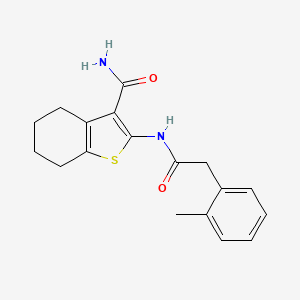 molecular formula C18H20N2O2S B5276608 2-(2-(o-Tolyl)acetamido)-4,5,6,7-tetrahydrobenzo[b]thiophene-3-carboxamide 