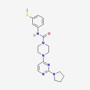 molecular formula C20H26N6OS B5276624 N-[3-(methylthio)phenyl]-4-[2-(1-pyrrolidinyl)-4-pyrimidinyl]-1-piperazinecarboxamide 