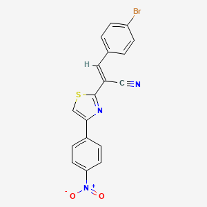 (E)-3-(4-bromophenyl)-2-[4-(4-nitrophenyl)-1,3-thiazol-2-yl]prop-2-enenitrile