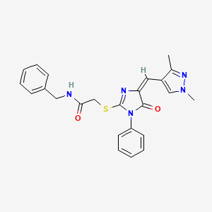 molecular formula C24H23N5O2S B5276664 N-BENZYL-2-({4-[(E)-1-(1,3-DIMETHYL-1H-PYRAZOL-4-YL)METHYLIDENE]-5-OXO-1-PHENYL-4,5-DIHYDRO-1H-IMIDAZOL-2-YL}SULFANYL)ACETAMIDE 