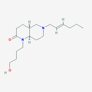 molecular formula C18H32N2O2 B5276684 (4aS*,8aR*)-6-[(2E)-hex-2-en-1-yl]-1-(4-hydroxybutyl)octahydro-1,6-naphthyridin-2(1H)-one 