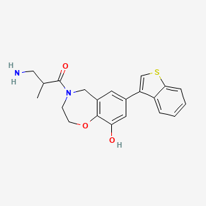 4-(3-amino-2-methylpropanoyl)-7-(1-benzothien-3-yl)-2,3,4,5-tetrahydro-1,4-benzoxazepin-9-ol hydrochloride