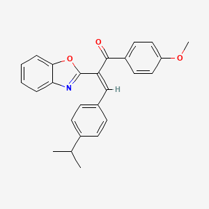 molecular formula C26H23NO3 B5276709 2-(1,3-benzoxazol-2-yl)-3-(4-isopropylphenyl)-1-(4-methoxyphenyl)-2-propen-1-one 