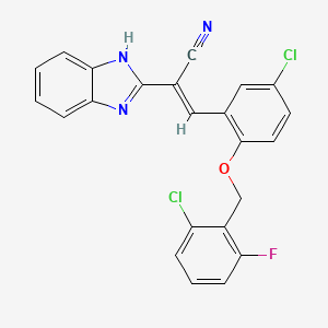 (E)-2-(1H-benzimidazol-2-yl)-3-[5-chloro-2-[(2-chloro-6-fluorophenyl)methoxy]phenyl]prop-2-enenitrile