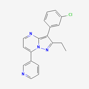 3-[3-(3-CHLOROPHENYL)-2-ETHYLPYRAZOLO[1,5-A]PYRIMIDIN-7-YL]PYRIDINE