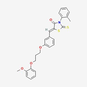 (5Z)-5-[[3-[3-(2-methoxyphenoxy)propoxy]phenyl]methylidene]-3-(2-methylphenyl)-2-sulfanylidene-1,3-thiazolidin-4-one