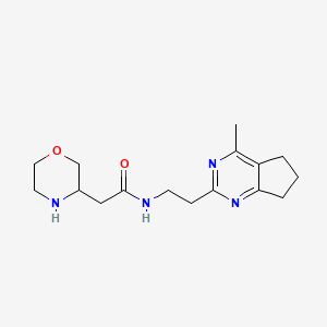 molecular formula C16H24N4O2 B5276800 N-[2-(4-methyl-6,7-dihydro-5H-cyclopenta[d]pyrimidin-2-yl)ethyl]-2-(3-morpholinyl)acetamide hydrochloride 