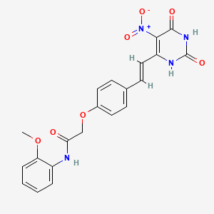 molecular formula C21H18N4O7 B5276835 N-(2-methoxyphenyl)-2-{4-[(E)-2-(5-nitro-2,6-dioxo-1,2,3,6-tetrahydropyrimidin-4-yl)ethenyl]phenoxy}acetamide 