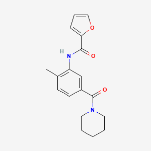 molecular formula C18H20N2O3 B5276932 N-[2-methyl-5-(1-piperidinylcarbonyl)phenyl]-2-furamide 