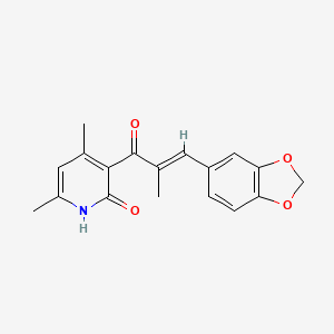 3-[(2E)-3-(2H-1,3-BENZODIOXOL-5-YL)-2-METHYLPROP-2-ENOYL]-4,6-DIMETHYL-1,2-DIHYDROPYRIDIN-2-ONE