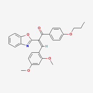 2-(1,3-benzoxazol-2-yl)-3-(2,4-dimethoxyphenyl)-1-(4-propoxyphenyl)-2-propen-1-one