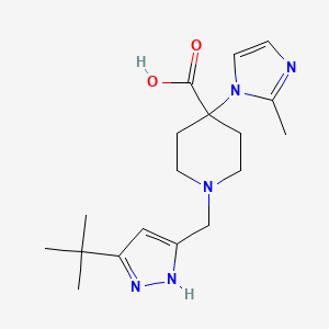 1-[(5-tert-butyl-1H-pyrazol-3-yl)methyl]-4-(2-methyl-1H-imidazol-1-yl)piperidine-4-carboxylic acid