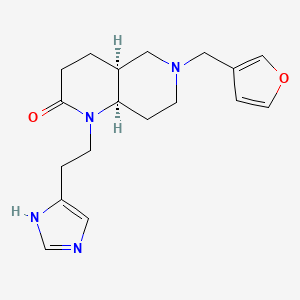 molecular formula C18H24N4O2 B5277049 (4aS,8aR)-6-(furan-3-ylmethyl)-1-[2-(1H-imidazol-5-yl)ethyl]-4,4a,5,7,8,8a-hexahydro-3H-1,6-naphthyridin-2-one 