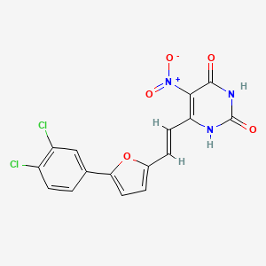 6-[(1E)-2-[5-(3,4-DICHLOROPHENYL)FURAN-2-YL]ETHENYL]-5-NITRO-1,2,3,4-TETRAHYDROPYRIMIDINE-2,4-DIONE