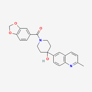 molecular formula C23H22N2O4 B5277062 1-(1,3-benzodioxol-5-ylcarbonyl)-4-(2-methylquinolin-6-yl)piperidin-4-ol 