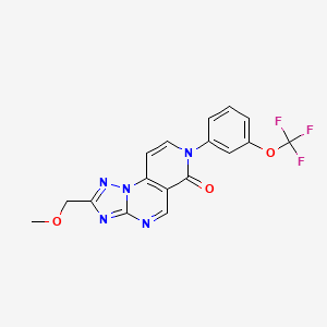 molecular formula C17H12F3N5O3 B5277079 4-(Methoxymethyl)-11-[3-(trifluoromethoxy)phenyl]-2,3,5,7,11-pentazatricyclo[7.4.0.02,6]trideca-1(9),3,5,7,12-pentaen-10-one 