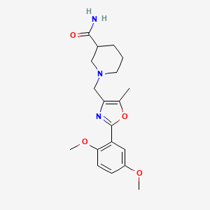 1-{[2-(2,5-dimethoxyphenyl)-5-methyl-1,3-oxazol-4-yl]methyl}piperidine-3-carboxamide