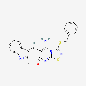 molecular formula C22H17N5OS2 B5277102 3-(benzylthio)-5-imino-6-[(2-methyl-1H-indol-3-yl)methylene]-5,6-dihydro-7H-[1,2,4]thiadiazolo[4,5-a]pyrimidin-7-one 