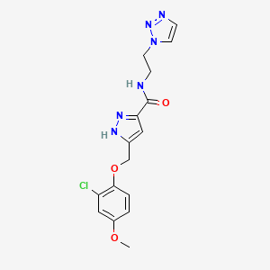 5-[(2-chloro-4-methoxyphenoxy)methyl]-N-[2-(triazol-1-yl)ethyl]-1H-pyrazole-3-carboxamide