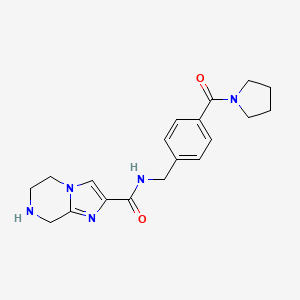 molecular formula C19H23N5O2 B5277133 N-[4-(1-pyrrolidinylcarbonyl)benzyl]-5,6,7,8-tetrahydroimidazo[1,2-a]pyrazine-2-carboxamide 