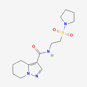 molecular formula C14H22N4O3S B5277147 N-[2-(pyrrolidin-1-ylsulfonyl)ethyl]-4,5,6,7-tetrahydropyrazolo[1,5-a]pyridine-3-carboxamide 