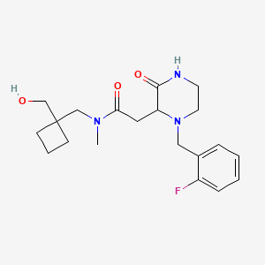 2-[1-(2-fluorobenzyl)-3-oxo-2-piperazinyl]-N-{[1-(hydroxymethyl)cyclobutyl]methyl}-N-methylacetamide