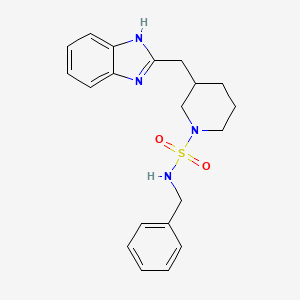 molecular formula C20H24N4O2S B5277231 3-(1H-benzimidazol-2-ylmethyl)-N-benzylpiperidine-1-sulfonamide 