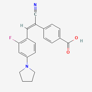 molecular formula C20H17FN2O2 B5277241 4-[(E)-1-cyano-2-(2-fluoro-4-pyrrolidin-1-ylphenyl)ethenyl]benzoic acid 