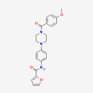 molecular formula C23H23N3O4 B5277250 N-[4-[4-(4-methoxybenzoyl)piperazin-1-yl]phenyl]furan-2-carboxamide 