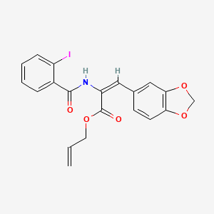 prop-2-enyl (E)-3-(1,3-benzodioxol-5-yl)-2-[(2-iodobenzoyl)amino]prop-2-enoate