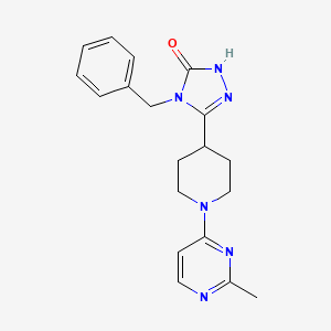 molecular formula C19H22N6O B5277255 4-benzyl-5-[1-(2-methyl-4-pyrimidinyl)-4-piperidinyl]-2,4-dihydro-3H-1,2,4-triazol-3-one 