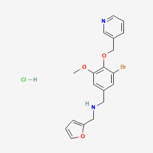 molecular formula C19H20BrClN2O3 B5277257 [3-bromo-5-methoxy-4-(3-pyridinylmethoxy)benzyl](2-furylmethyl)amine hydrochloride 