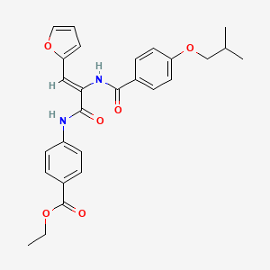 molecular formula C27H28N2O6 B5277263 ethyl 4-[[(Z)-3-(furan-2-yl)-2-[[4-(2-methylpropoxy)benzoyl]amino]prop-2-enoyl]amino]benzoate 