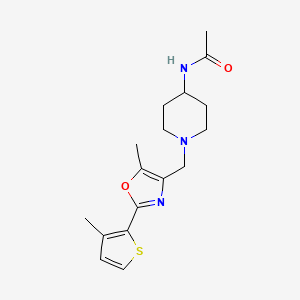 N-(1-{[5-methyl-2-(3-methyl-2-thienyl)-1,3-oxazol-4-yl]methyl}piperidin-4-yl)acetamide