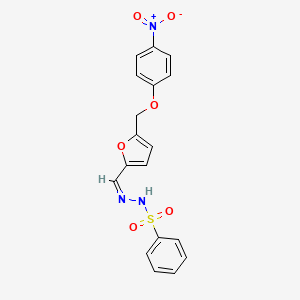 N'-({5-[(4-nitrophenoxy)methyl]-2-furyl}methylene)benzenesulfonohydrazide