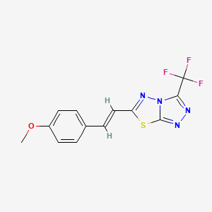 molecular formula C13H9F3N4OS B5277362 6-[(1E)-2-(4-METHOXYPHENYL)ETHENYL]-3-(TRIFLUOROMETHYL)-[1,2,4]TRIAZOLO[3,4-B][1,3,4]THIADIAZOLE 