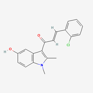 molecular formula C19H16ClNO2 B5277379 (E)-3-(2-chlorophenyl)-1-(5-hydroxy-1,2-dimethylindol-3-yl)prop-2-en-1-one 