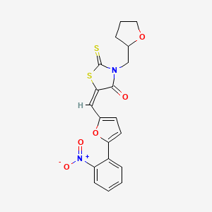 molecular formula C19H16N2O5S2 B5277384 5-{[5-(2-nitrophenyl)-2-furyl]methylene}-3-(tetrahydro-2-furanylmethyl)-2-thioxo-1,3-thiazolidin-4-one 