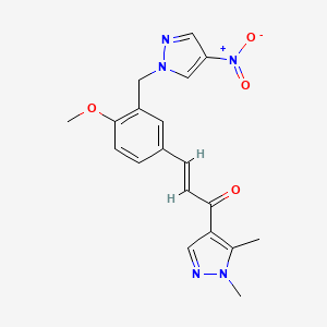 molecular formula C19H19N5O4 B5277391 (E)-1-(1,5-DIMETHYL-1H-PYRAZOL-4-YL)-3-{4-METHOXY-3-[(4-NITRO-1H-PYRAZOL-1-YL)METHYL]PHENYL}-2-PROPEN-1-ONE 