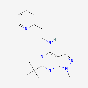 6-tert-butyl-1-methyl-N-[2-(2-pyridinyl)ethyl]-1H-pyrazolo[3,4-d]pyrimidin-4-amine