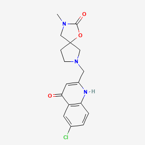 6-chloro-2-[(3-methyl-2-oxo-1-oxa-3,7-diazaspiro[4.4]non-7-yl)methyl]-4(1H)-quinolinone